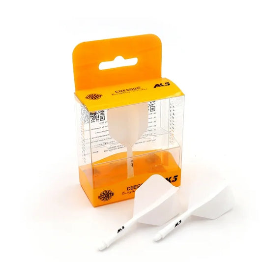 CUESOUL ROST AK5 Integrated Dart Shaft & Flight - Big Wing Shape - Short - White