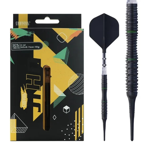 CUESOUL JIHO S4 19 gram 90% Tungsten Soft Tip Dart Set w/ ROST T19 Flight