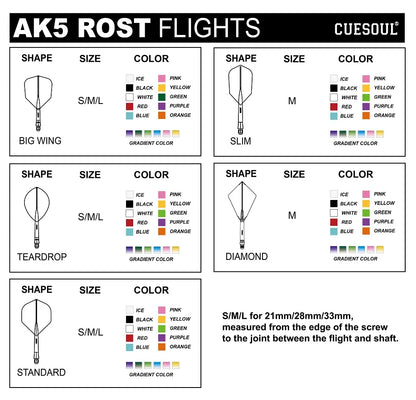 CUESOUL ROST AK5 Integrated Dart Shaft & Flight - Big Wing Shape - Short - Skulls