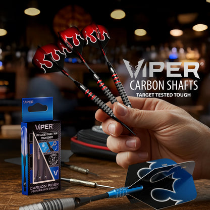 Viper Carbon Fiber Dart Shafts - Short - Silver & Black