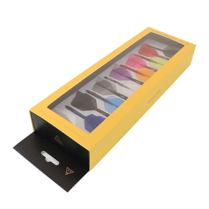 CUESOUL ROST 77 Integrated Dart Shaft & Flight - Big Wing Shape - Long - 12 Pack Assorted Colors