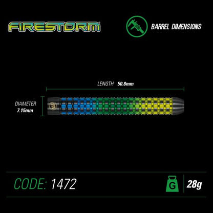 Winmau Firestorm Steel Tip Dart Set 28 gram 90% Tungsten alloy