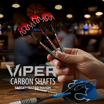 Viper Carbon Fiber Dart Shafts - Short - Silver & Black