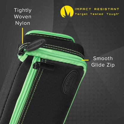 Casemaster Plazma Plus Dart Case Black with Green Trim and Phone Pocket Dart Case