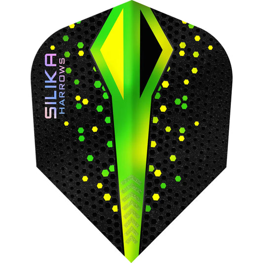 Harrows Silika Colorshift - Patented Tough Crystalline Coated Green - No6 Standard Dart Flights