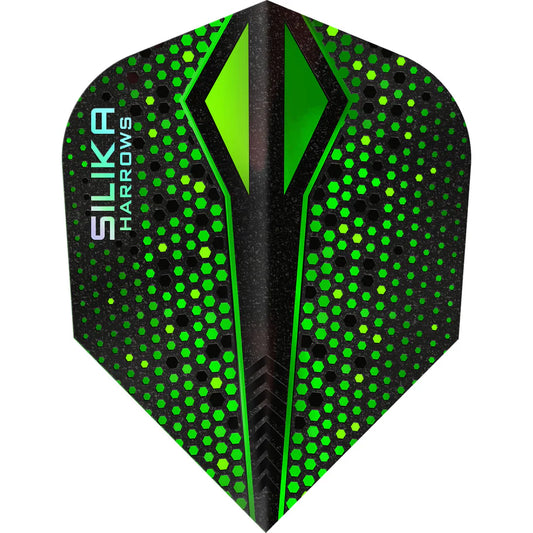 Harrows Silika Colorshift X- Patented Tough Crystalline Coated Green - No6 Standard Dart Flights