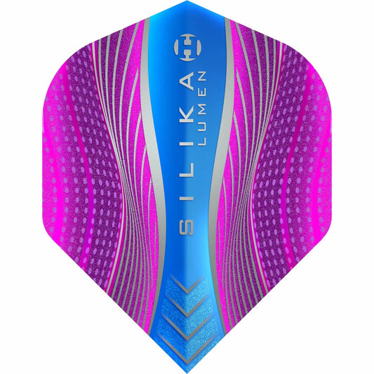 Harrows Silika Lumen - Patented Tough Crystalline Coated Aqua/Pink - No2 Standard Dart Flights