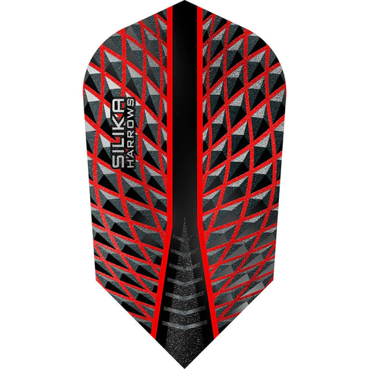 Harrows Silika - Patented Tough Crystalline Coated Red - Slim Dart Flights