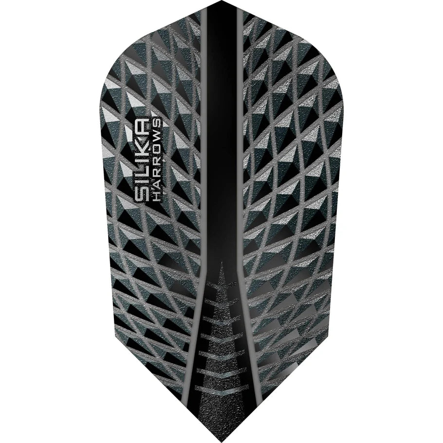 Harrows Silika - Patented Tough Crystalline Coated Smokey Black - Slim Dart Flights