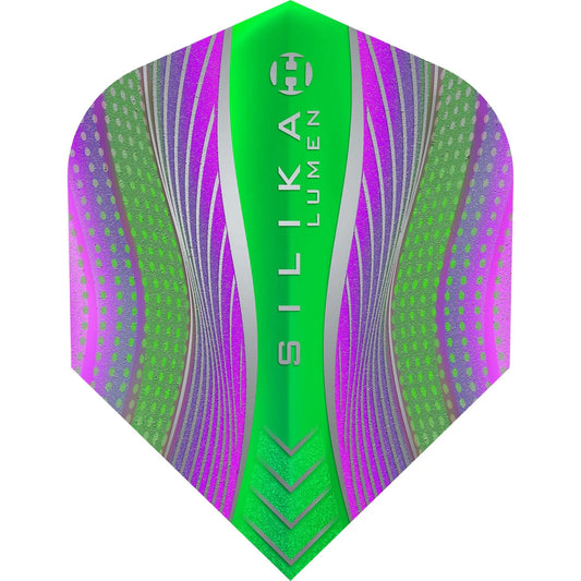 Harrows Silika Lumen - Patented Tough Crystalline Coated Green/Purple - No6 Standard Dart Flights