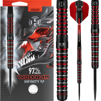Harrows Wolfram Infinity - Steel Tip Darts - 97% Tungsten - 24g