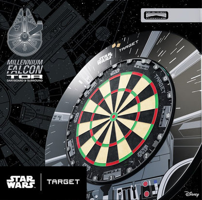 Target Star Wars Millennium Falcon Tor Steel Tip Dartboard And Surround Bundle