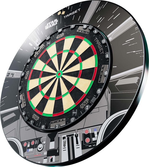 Target Star Wars Millennium Falcon Tor Steel Tip Dartboard And Surround Bundle