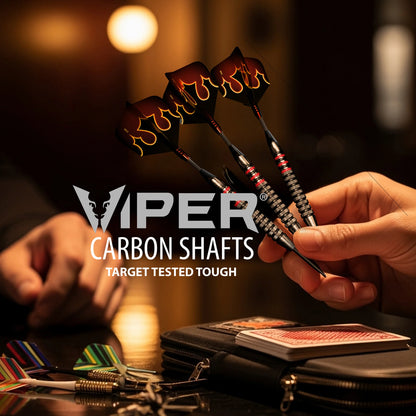 Viper Carbon Fiber Dart Shafts - Short - Silver & Black