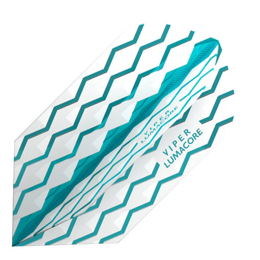 Viper V-100 Flights Lumacore Slim Teal/White Dart Flights