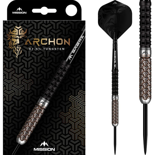 MISSION ARCHON DARTS - STEEL TIP - 97.5% - BLACK & BRONZE PVD 24g