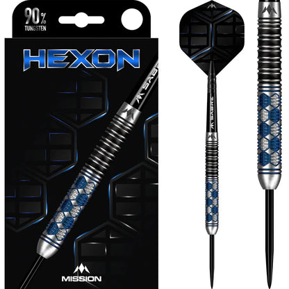 MISSION HEXON DARTS - STEEL TIP - 90% - BLUE PVD 21g