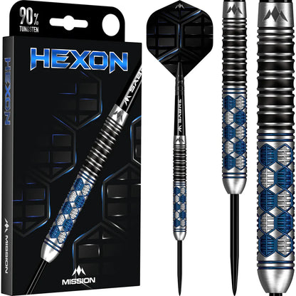 MISSION HEXON DARTS - STEEL TIP - 90% - BLUE PVD 21g