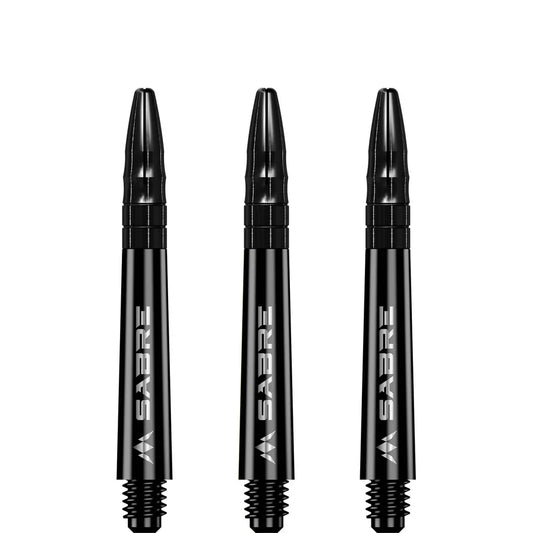 Mission Sabre Shafts - Polycarbonate Dart Stems - Black - Black Top - Tweenie