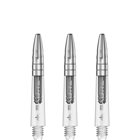 Mission Sabre Shafts - Polycarbonate Dart Stems - Clear - Silver Top - Short