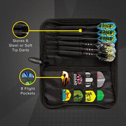 Casemaster Deluxe Black Nylon Dart Case