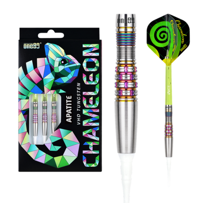 One80 Chameleon Apatite 18 gram 90% Tungsten Soft Tip Dart Set