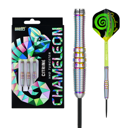 One80 Chameleon Citrine 24 gram 90% Tungsten Steel Tip Dart Set
