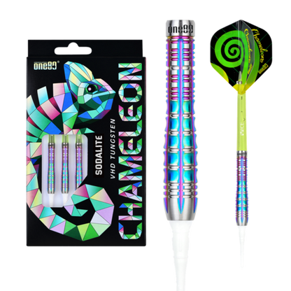 One80 Chameleon Sodalite 19 gram 90% Tungsten Soft Tip Dart Set