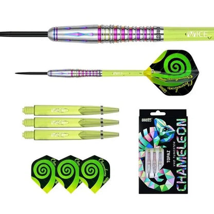One80 Chameleon Topaz 22 gram 90% Tungsten Steel Tip Dart Set