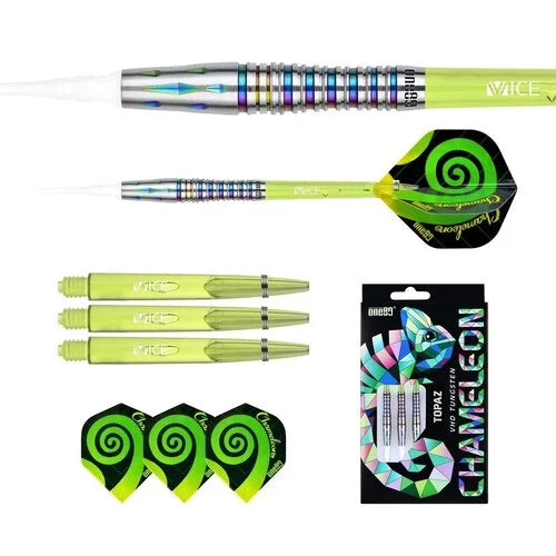 One80 Chameleon Topaz 20 gram 90% Tungsten Soft Tip Dart Set