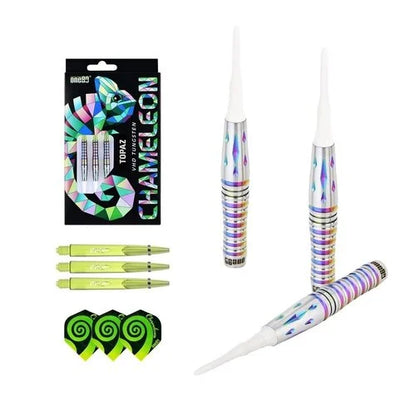 One80 Chameleon Topaz 18 gram 90% Tungsten Soft Tip Dart Set