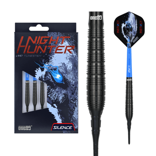 One80 Night Hunter Silence 18 gram 90% Tungsten Soft Tip Dart Set