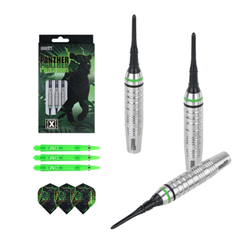 One80 Panther-X 16 gram 80% Tungsten Soft Tip Dart Set