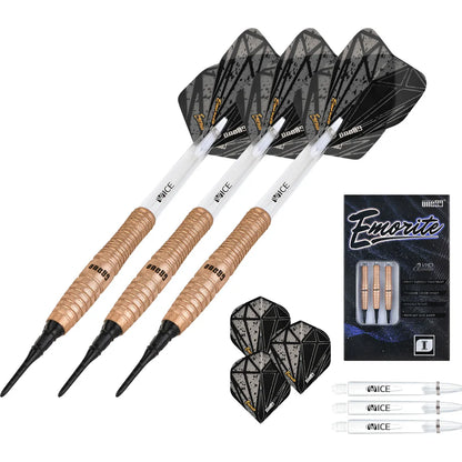 One80 Emorite 01 Rose Gold 20 gram 90% Tungsten Soft Tip Dart Set