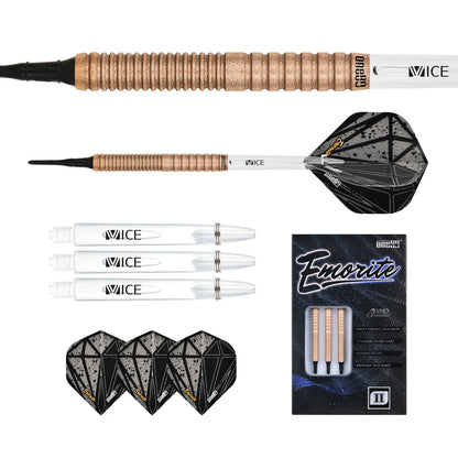 One80 Emorite 02 Rose Gold 20 gram 90% Tungsten Soft Tip Dart Set