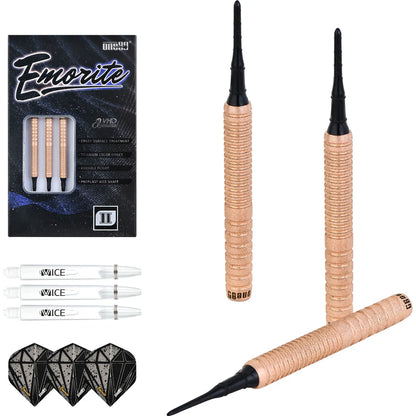 One80 Emorite 02 Rose Gold 20 gram 90% Tungsten Soft Tip Dart Set
