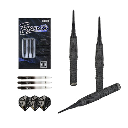 One80 Emorite 03 Black 20 gram 90% Tungsten Soft Tip Dart Set