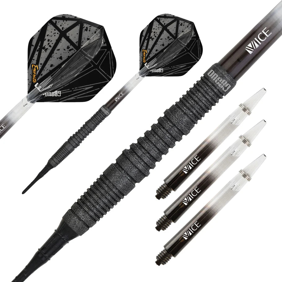 One80 Emorite 03 Black 20 gram 90% Tungsten Soft Tip Dart Set