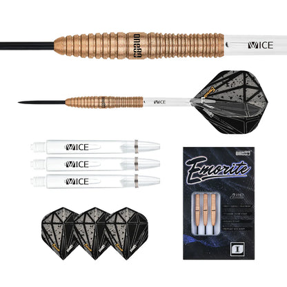 One80 Emorite 01 Rose Gold 23 gram 90% Tungsten Steel Tip Dart Set