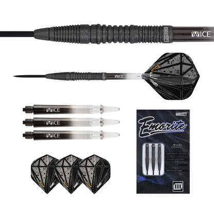 One80 Emorite 03 Black 24 gram 90% Tungsten Steel Tip Dart Set