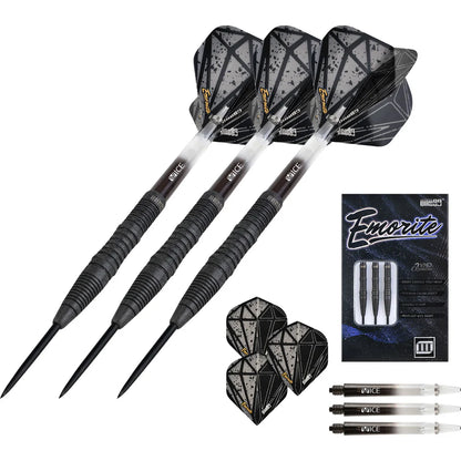 One80 Emorite 03 Black 24 gram 90% Tungsten Steel Tip Dart Set