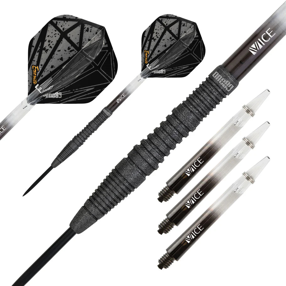 One80 Emorite 03 Black 24 gram 90% Tungsten Steel Tip Dart Set