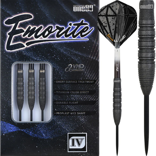 One80 Emorite 04 Black 25 gram 90% Tungsten Steel Tip Dart Set