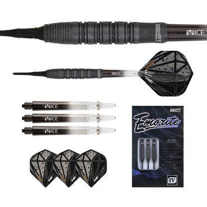 One80 Emorite 04 Black 25 gram 90% Tungsten Steel Tip Dart Set