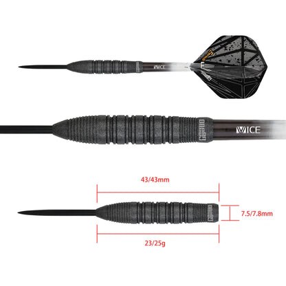 One80 Emorite 04 Black 25 gram 90% Tungsten Steel Tip Dart Set