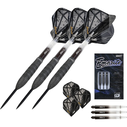 One80 Emorite 04 Black 25 gram 90% Tungsten Steel Tip Dart Set