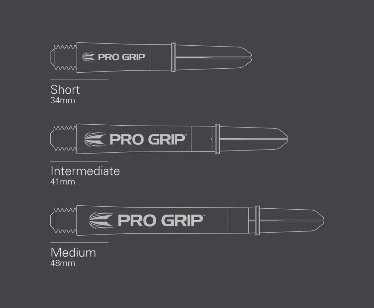 Target Pro Grip Nylon Spinning Dart Shafts Short Black (3 Sets)