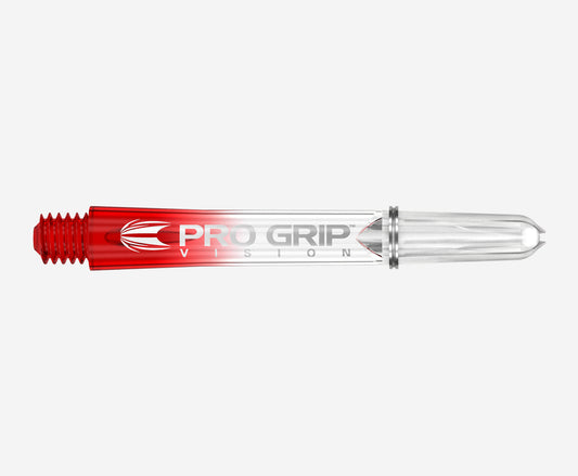 Target Pro Grip Vision Dart Shafts Intermediate Clear Red (3 Sets)
