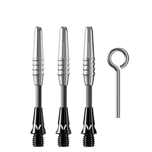 Viper Carbon Fiber Dart Shafts - Short - Silver & Black