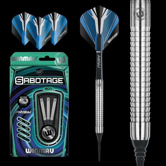 Winmau Sabotage 18 gram 90% Tungsten alloy SOFT TIP